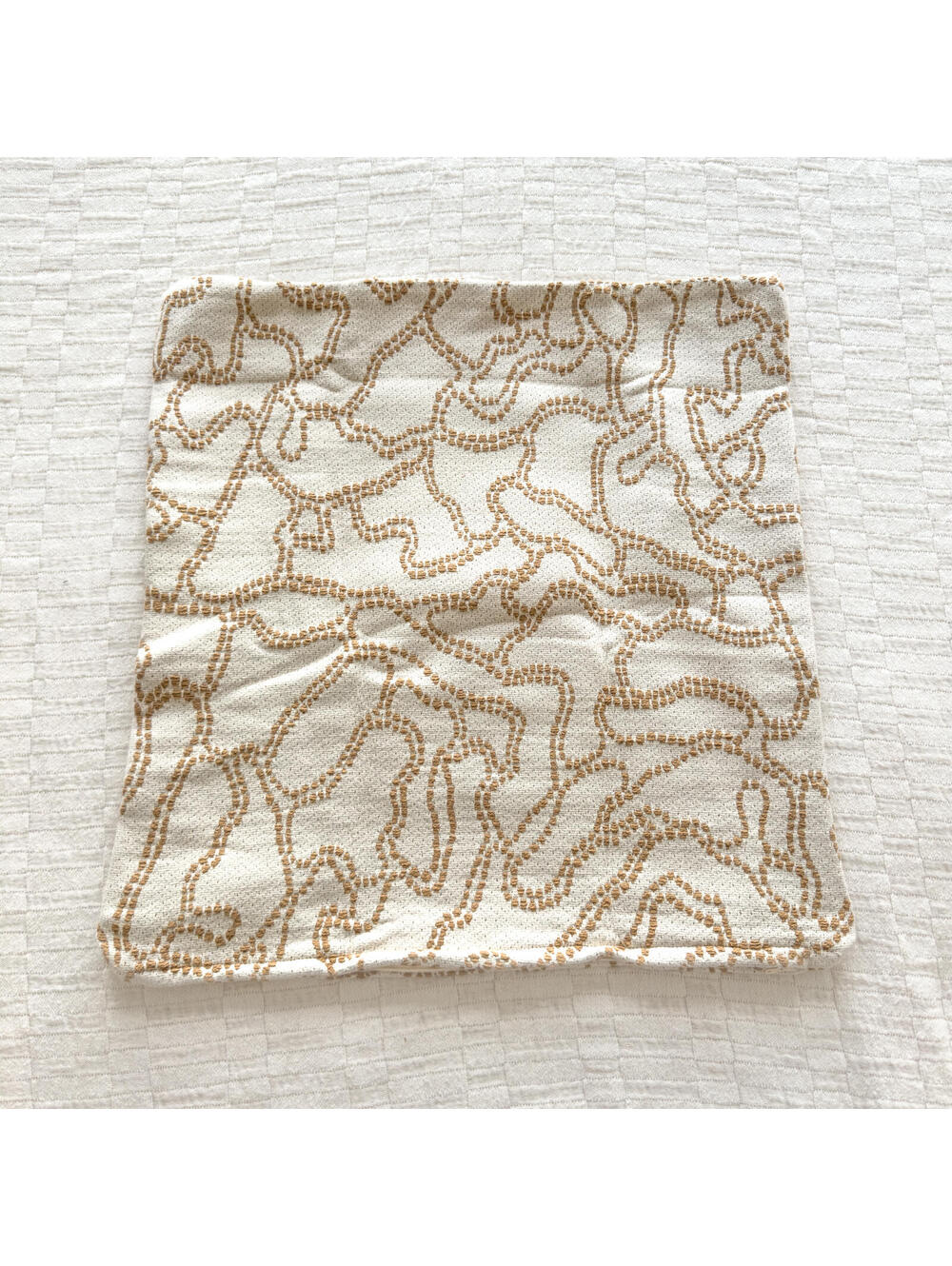 NEW IKEA GULDFLY Off White Yellow Beige Woven Square Cushion Cover 20x20